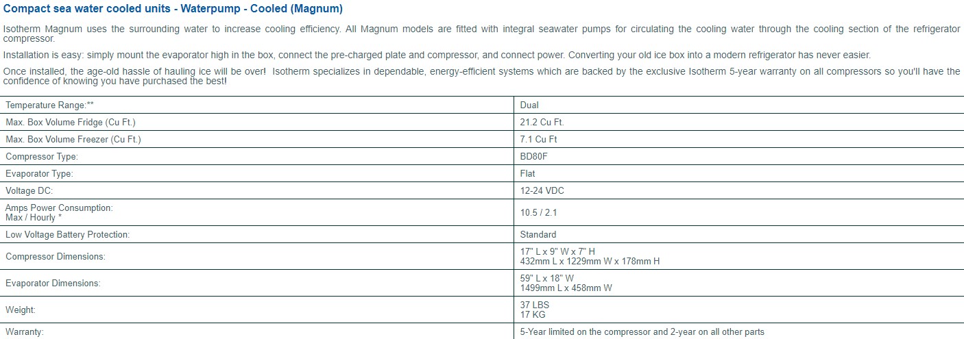 Water Cooled Magnum 2609 (Sea Water) - ITR Marine